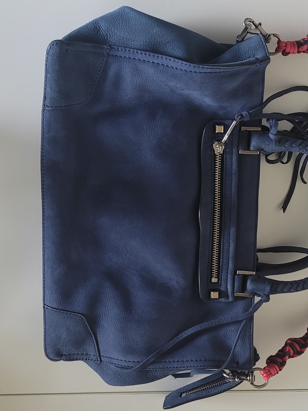 Rebbeca Minkoff Regan Navy Shoulder Satchel with Braided Strap